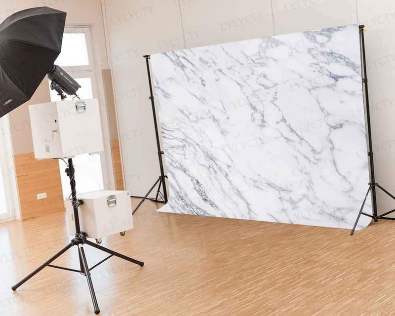 LYLYCTY 7x5ft Stone Texture Pattern Backdrop Grey White Marble Texture Background for Girls Birthday Party Wedding Party Photography Backgrounds for Photo Studio Props MBLY34 - Image 4